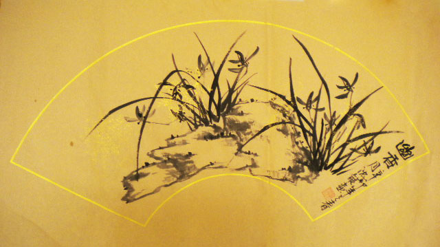 国画四君子扇面,,,,,,-茶余兰后-中国兰花交易网社区